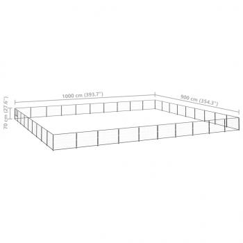 Hundezwinger Schwarz 90 m² Stahl