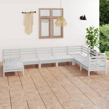 ARDEBO.de - 8-tlg. Garten-Lounge-Set Massivholz Kiefer Weiß