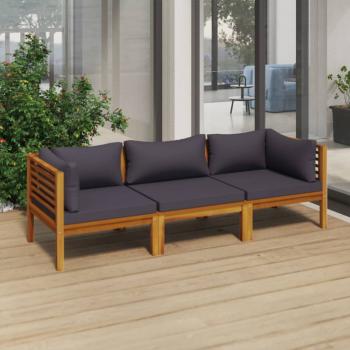 ARDEBO.de - 3-Sitzer-Gartensofa mit Auflage Akazie Massivholz