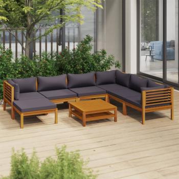 ARDEBO.de - 8-tlg. Garten-Lounge-Set mit Auflage Massivholz Akazie