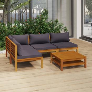 ARDEBO.de - 5-tlg. Garten-Lounge-Set mit Auflage Massivholz Akazie