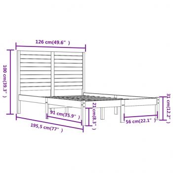 Massivholzbett 120x190 cm