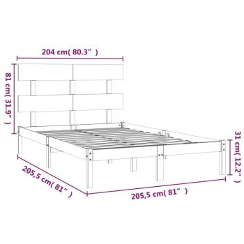 Massivholzbett Weiß 200x200 cm