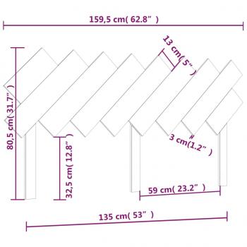 Bett-Kopfteil 159,5x3x80,5 cm Massivholz Kiefer