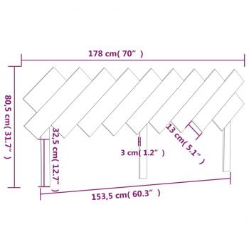 Bett-Kopfteil 178x3x80,5 cm Massivholz Kiefer