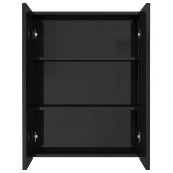 Bad-Spiegelschrank 60x15x75 cm MDF Glänzendes Schwarz