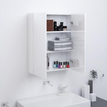 ARDEBO.de - Bad-Spiegelschrank 60x15x75 cm MDF Glänzendes Weiß