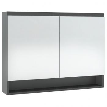 Spiegelschrank fürs Bad 80x15x60 cm MDF Grau