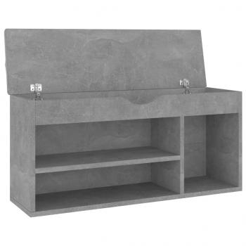 Schuhbank mit Kissen Betongrau 104x30x49 cm Holzwerkstoff