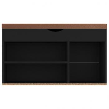 Schuhbank mit Kissen Schwarz 80x30x47 cm Holzwerkstoff