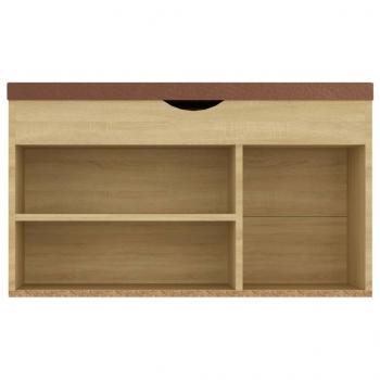 Schuhbank mit Kissen Sonoma-Eiche 80x30x47 cm Holzwerkstoff