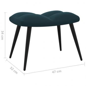 Relaxsessel mit Hocker Blau Samt