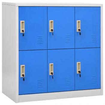 ARDEBO.de - Schließfachschrank Hellgrau und Blau 90x45x92,5 cm Stahl