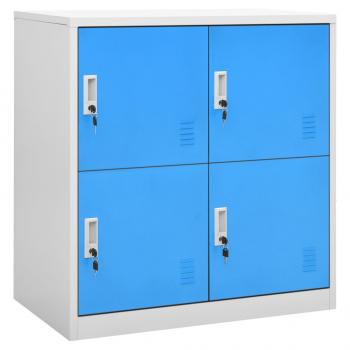 ARDEBO.de - Schließfachschrank Hellgrau und Blau 90x45x92,5 cm Stahl