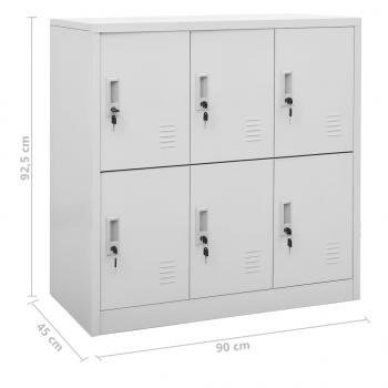 Schließfachschrank Hellgrau 90x45x92,5 cm Stahl