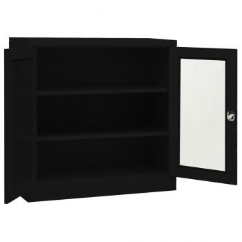 Büroschrank Schwarz 90x40x90 cm Stahl 