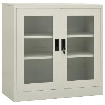 ARDEBO.de - Büroschrank Hellgrau 90x40x90 cm Stahl 