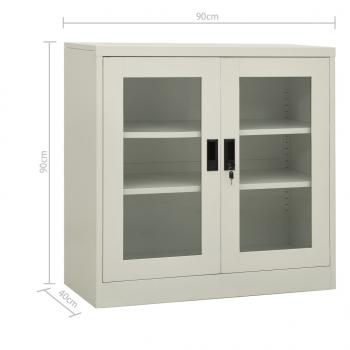 Büroschrank Hellgrau 90x40x90 cm Stahl 