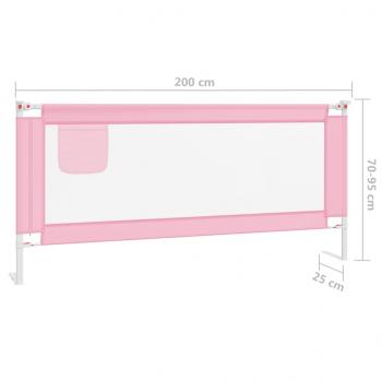 Kleinkind-Bettschutzgitter Rosa 200x25 cm Stoff