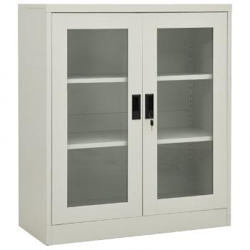 ARDEBO.de - Büroschrank Hellgrau 90x40x105 cm Stahl 