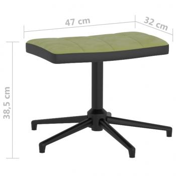 Relaxsessel mit Hocker Hellgrün Samt und PVC