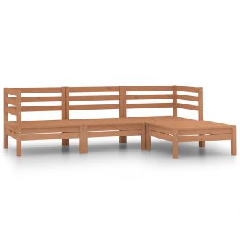 ARDEBO.de - 4-tlg. Garten-Lounge-Set Massivholz Kiefer Honigbraun