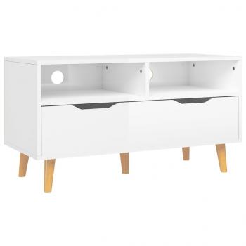 TV-Schrank Hochglanz-Weiß 90x40x48,5 cm Holzwerkstoff