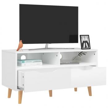 TV-Schrank Hochglanz-Weiß 90x40x48,5 cm Holzwerkstoff