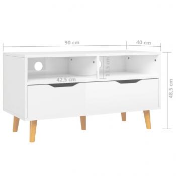 TV-Schrank Hochglanz-Weiß 90x40x48,5 cm Holzwerkstoff