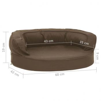 Hundematratze Ergonomisch 60x42 cm Leinenoptik Braun