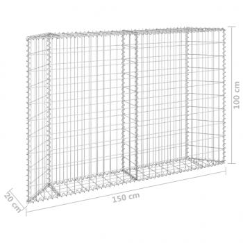  Gabionen-Hochbeet Trapezform Verzinkter Stahl 150x20x100 cm