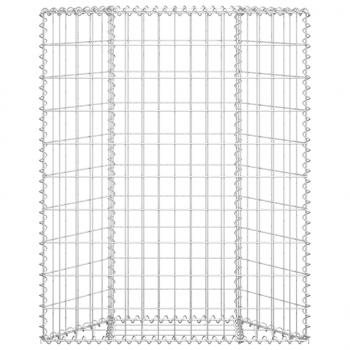  Gabionen-Hochbeet Trapezform Verzinkter Stahl 80x20x100 cm