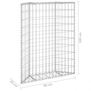  Gabionen-Hochbeet Trapezform Verzinkter Stahl 80x20x100 cm