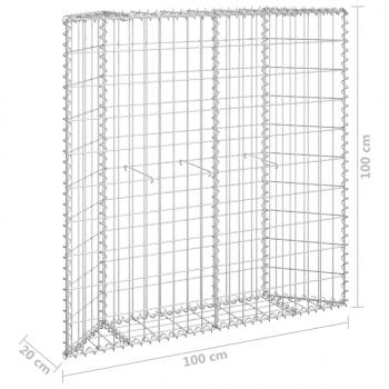  Gabionen-Hochbeet Trapezform Verzinkter Stahl 100x20x100 cm