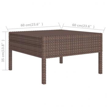 5-tlg. Garten-Lounge-Set mit Auflagen Poly Rattan Braun