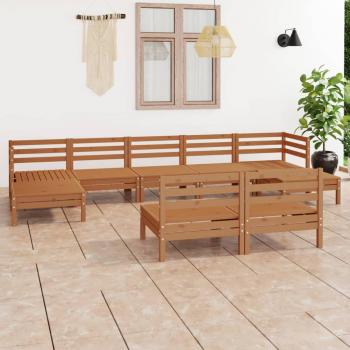 ARDEBO.de - 9-tlg. Garten-Lounge-Set Honigbraun Massivholz Kiefer