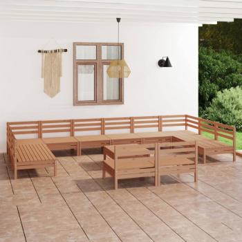 ARDEBO.de - 13-tlg. Garten-Lounge-Set Honigbraun Massivholz Kiefer