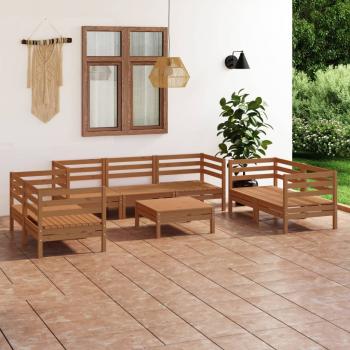 ARDEBO.de - 8-tlg. Garten-Lounge-Set Honigbraun Massivholz Kiefer