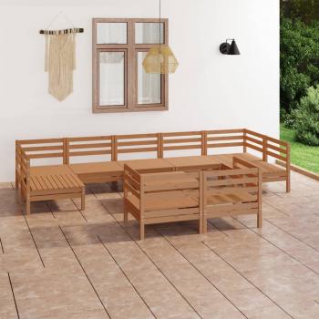 ARDEBO.de - 10-tlg. Garten-Lounge-Set Honigbraun Massivholz Kiefer