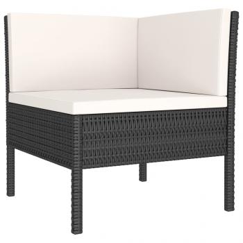 8-tlg. Garten-Lounge-Set mit Auflagen Poly Rattan Schwarz