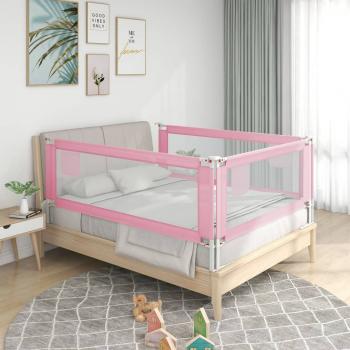 ARDEBO.de - Kleinkind-Bettschutzgitter Rosa 160x25 cm Stoff