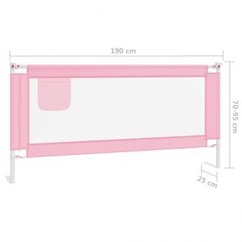 Kleinkind-Bettschutzgitter Rosa 190x25 cm Stoff