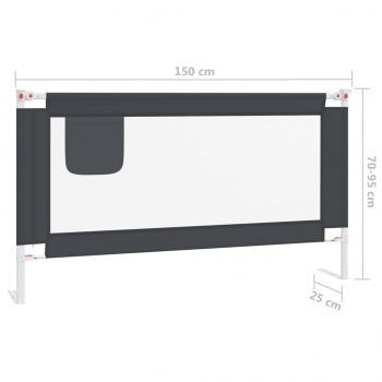 Kleinkind-Bettschutzgitter Dunkelgrau 150x25 cm Stoff