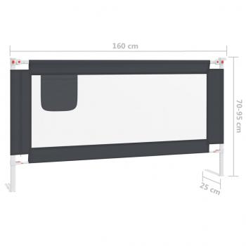 Kleinkind-Bettschutzgitter Dunkelgrau 160x25 cm Stoff