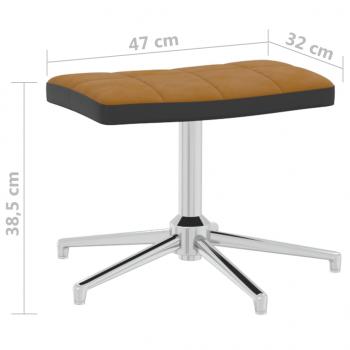 Relaxsessel mit Hocker Braun Samt und PVC