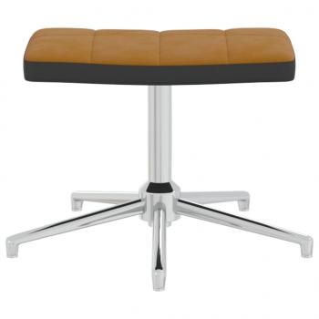 Relaxsessel mit Hocker Braun Samt und PVC