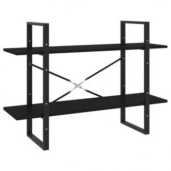 Bücherregal 2 Fächer Schwarz 100x30x70 cm Holzwerkstoff