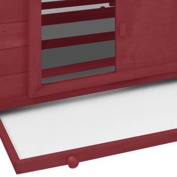 Hühnerstall Rot und Weiß 152x96x110 cm Massivholz Tanne