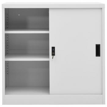 Büroschrank mit Schiebetür Hellgrau 90x40x90 cm Stahl 