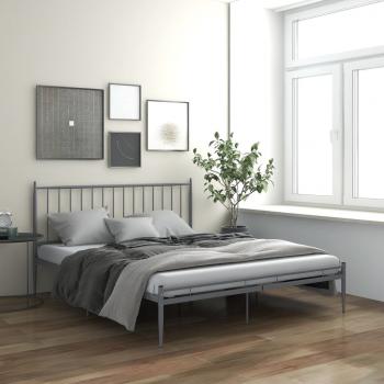 ARDEBO.de - Bett Grau Metall 200x200 cm